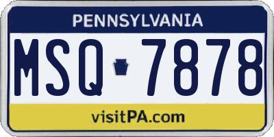 PA license plate MSQ7878