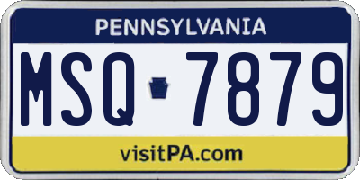 PA license plate MSQ7879