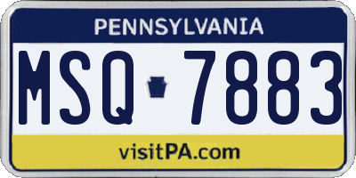 PA license plate MSQ7883
