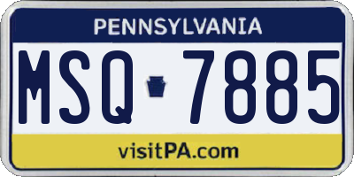 PA license plate MSQ7885