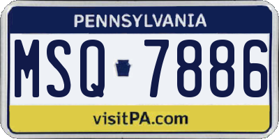 PA license plate MSQ7886