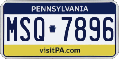 PA license plate MSQ7896