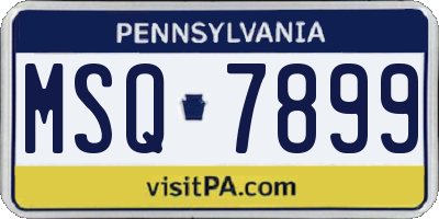 PA license plate MSQ7899