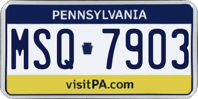PA license plate MSQ7903