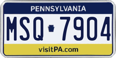 PA license plate MSQ7904