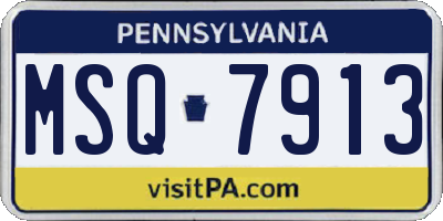 PA license plate MSQ7913