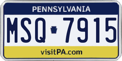 PA license plate MSQ7915
