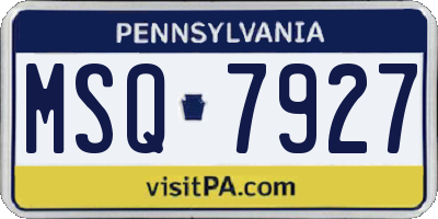 PA license plate MSQ7927