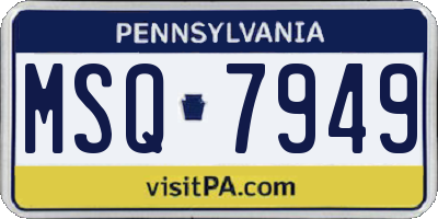PA license plate MSQ7949