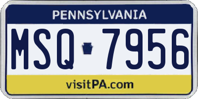 PA license plate MSQ7956