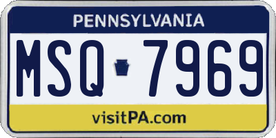PA license plate MSQ7969