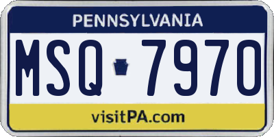 PA license plate MSQ7970