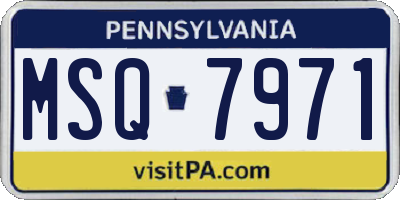 PA license plate MSQ7971
