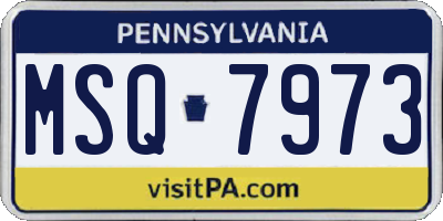 PA license plate MSQ7973