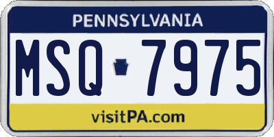 PA license plate MSQ7975