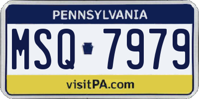 PA license plate MSQ7979