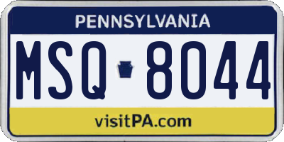 PA license plate MSQ8044
