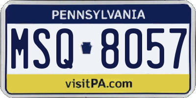 PA license plate MSQ8057