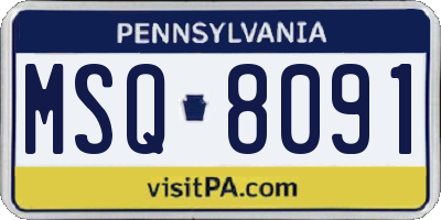 PA license plate MSQ8091