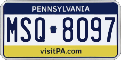 PA license plate MSQ8097