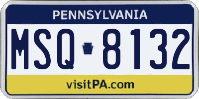 PA license plate MSQ8132