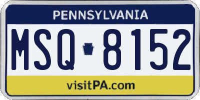 PA license plate MSQ8152