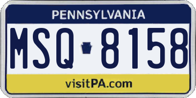PA license plate MSQ8158
