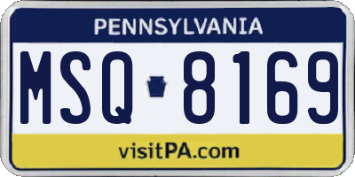 PA license plate MSQ8169