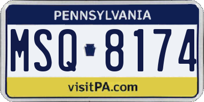 PA license plate MSQ8174