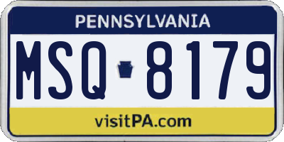 PA license plate MSQ8179