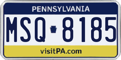 PA license plate MSQ8185