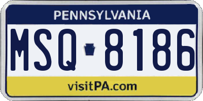PA license plate MSQ8186