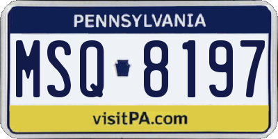 PA license plate MSQ8197
