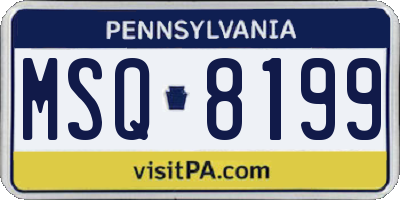 PA license plate MSQ8199