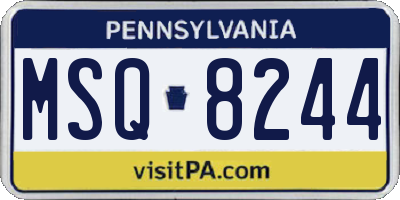 PA license plate MSQ8244
