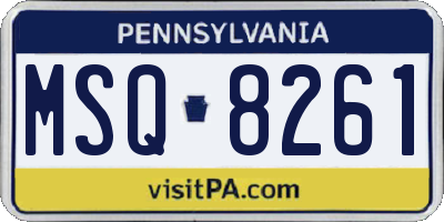 PA license plate MSQ8261