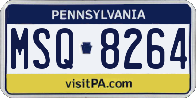 PA license plate MSQ8264