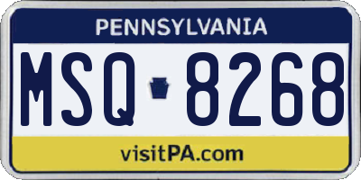 PA license plate MSQ8268