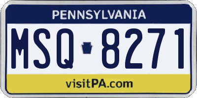PA license plate MSQ8271