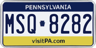PA license plate MSQ8282