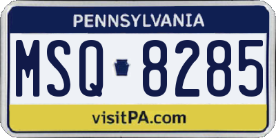 PA license plate MSQ8285