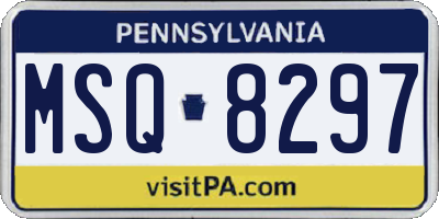PA license plate MSQ8297