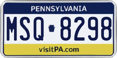 PA license plate MSQ8298