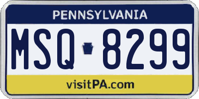 PA license plate MSQ8299