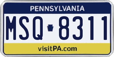 PA license plate MSQ8311