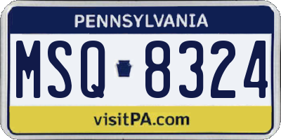 PA license plate MSQ8324