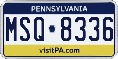 PA license plate MSQ8336