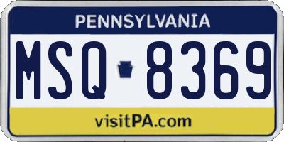 PA license plate MSQ8369