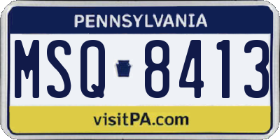 PA license plate MSQ8413