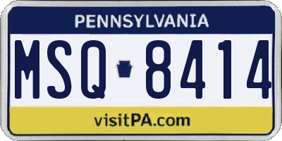 PA license plate MSQ8414